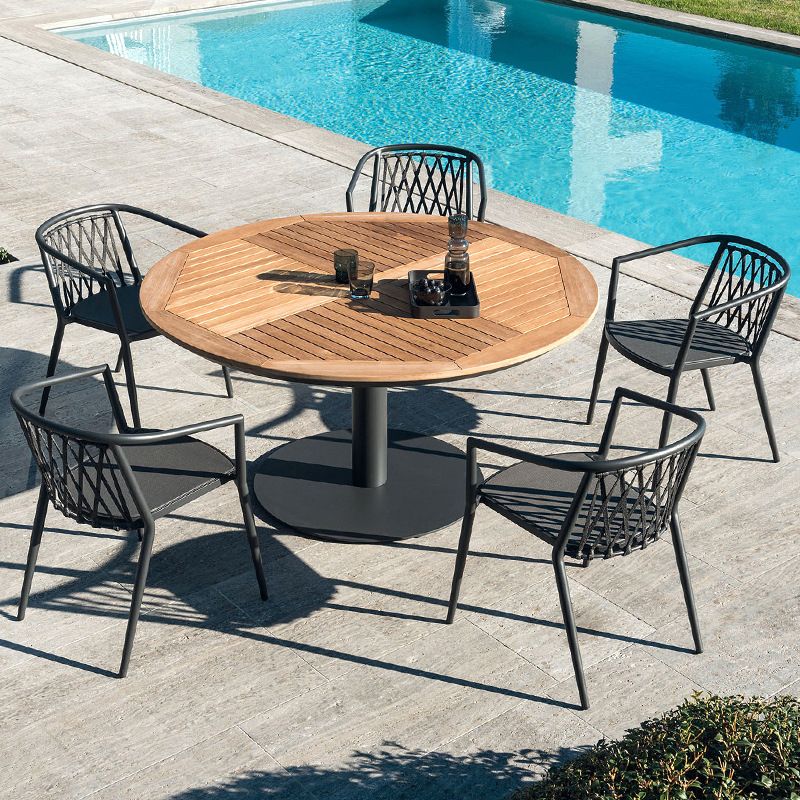 Boho 1/6 Pieces Dining Set Round Reclaimed Wood Dining Table Set