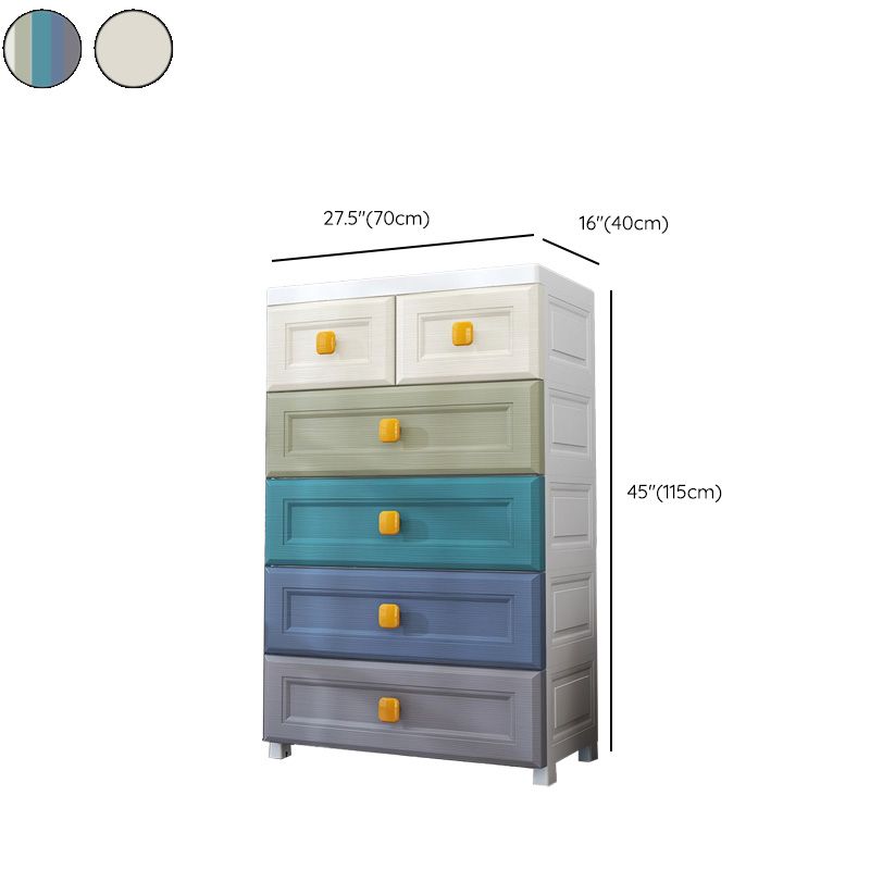 Scandinavian Vertical Plastic Kids Nightstand with Drawers for Bedroom