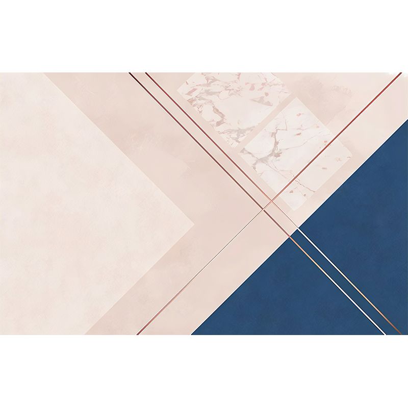 Minimalist Color Block Mural Wallpaper in Pink and Blur Living Room Wall Art, Full Size