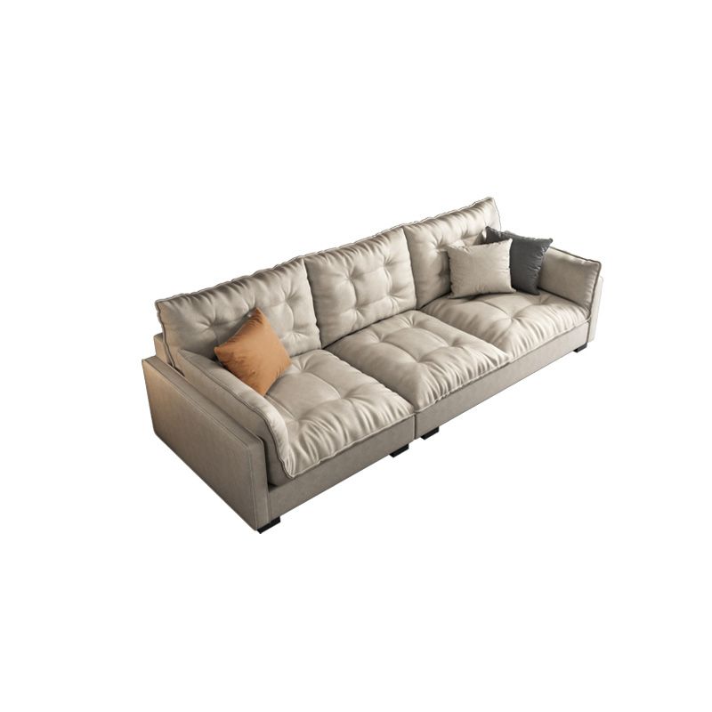 Stationary Contemporary Faux Leather Square Arm Living Room Sofa