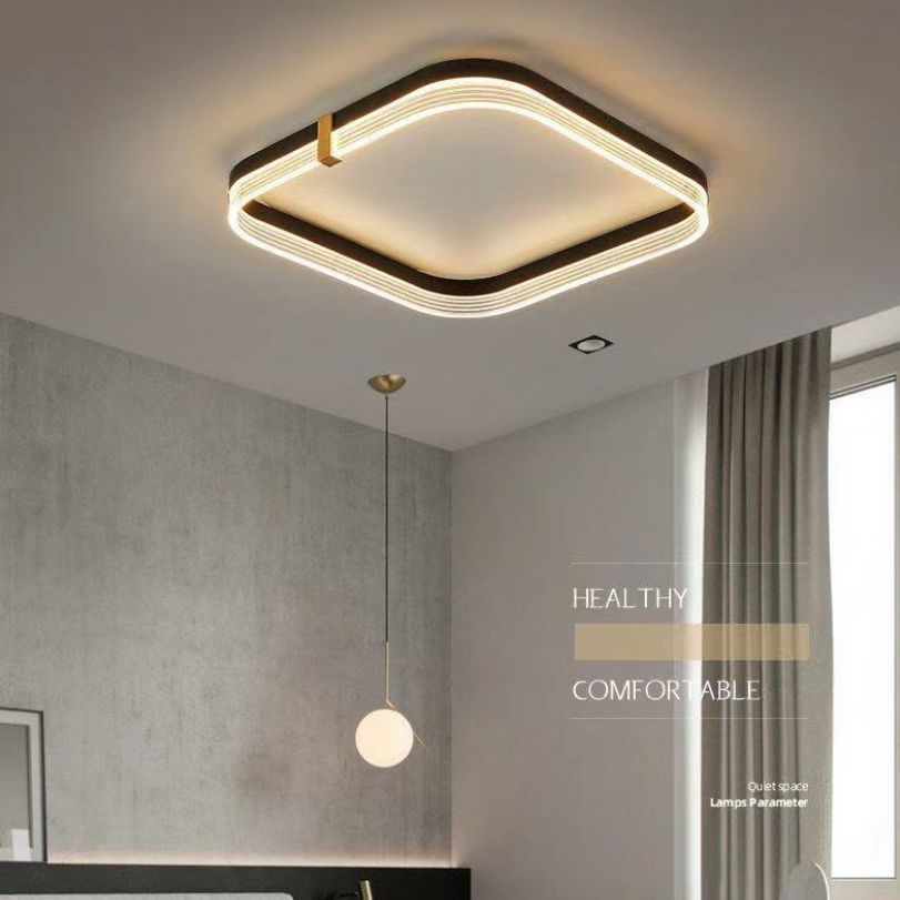 Lámpara de techo de acrílico de estilo moderno con montaje empotrado, luces LED geométricas de 1 luz