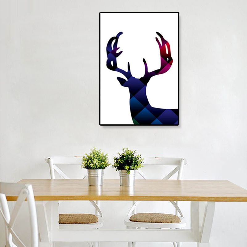 Childrens Art Illustration Animal Canvas Soft Color Bedroom Wall Art Decor, Textured