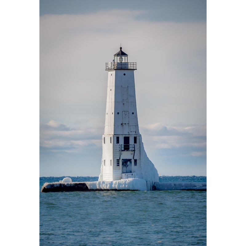 Huge Tall Lighthouse Mural Decal for Bathroom Landscape Wall Art in White, Stain-Proof