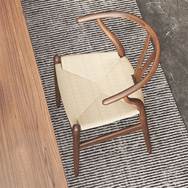 Modern Dining Furniture Set 1/6 Pcs Dark Brown Solid Wood Dining Table and Chairs