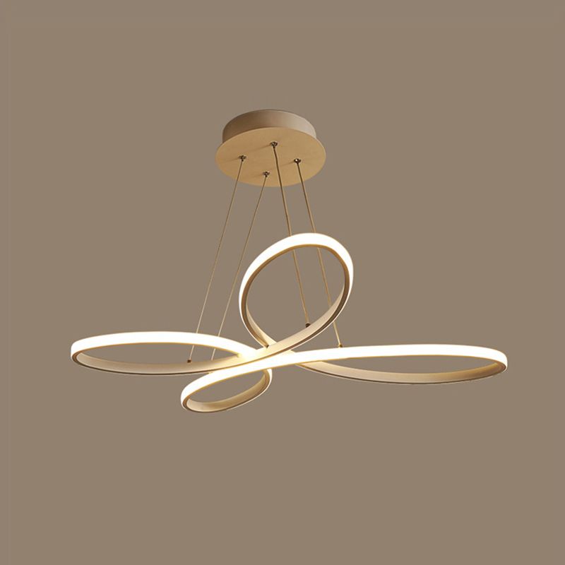 Goldene LED Kronleuchter Acryl LED Federung Licht moderne Stile für Wohnzimmer Schlafzimmer