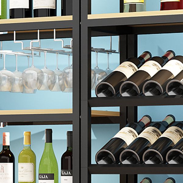 Mid-Century Modern Wine Rack Floor Solid Wood Wine Holder Rack