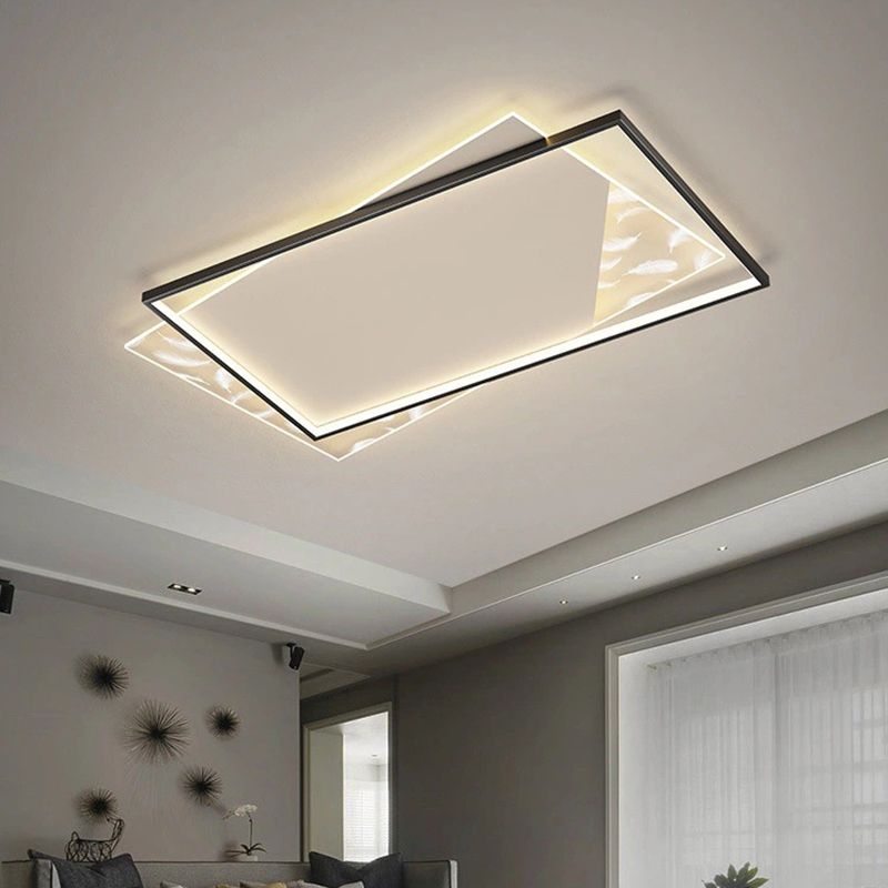 Plafonnier encastré géométrique minimaliste moderne luminaire encastré en verre