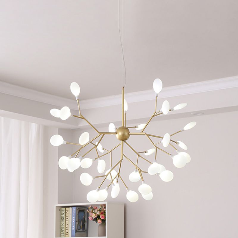 Modern Creative Firefly Hanging Lamp Wrought Iron Indoor Pendant Light with Acrylic Shade