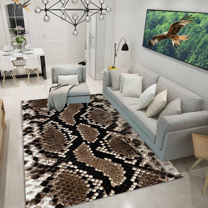 Tapis de salon tendance, multicolore, imprimé peau d'animal, antidérapant, facile d'entretien, pour l'intérieur