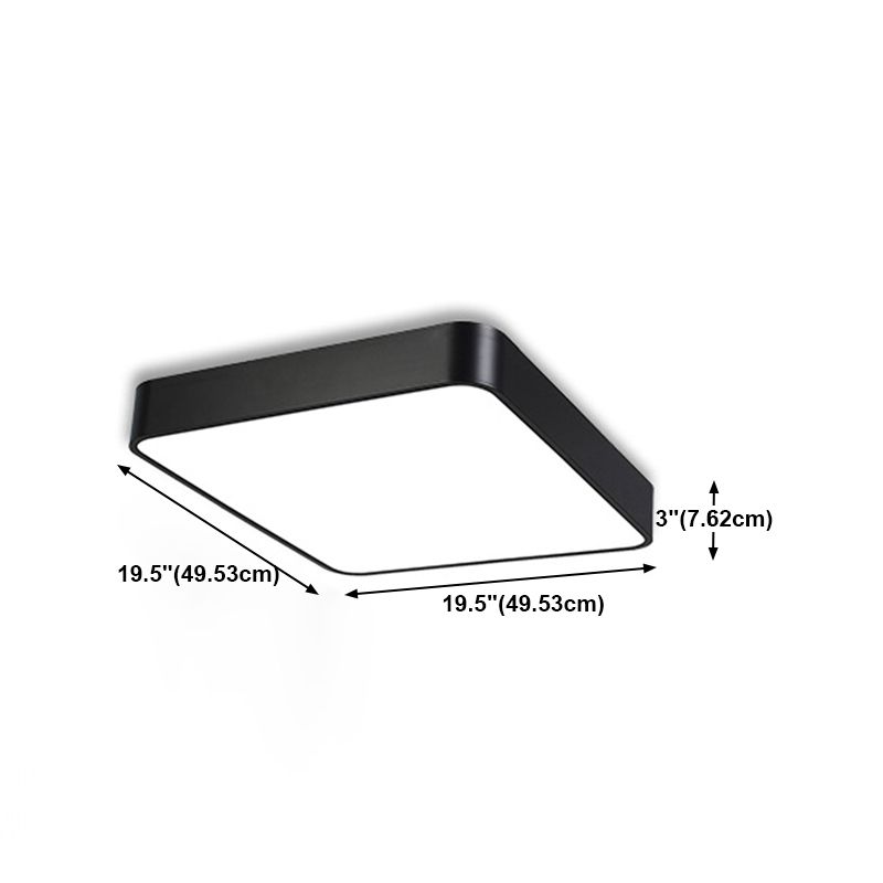 Schwarze, quadratische Deckenleuchte, schlichte LED-Deckenleuchte aus Aluminium