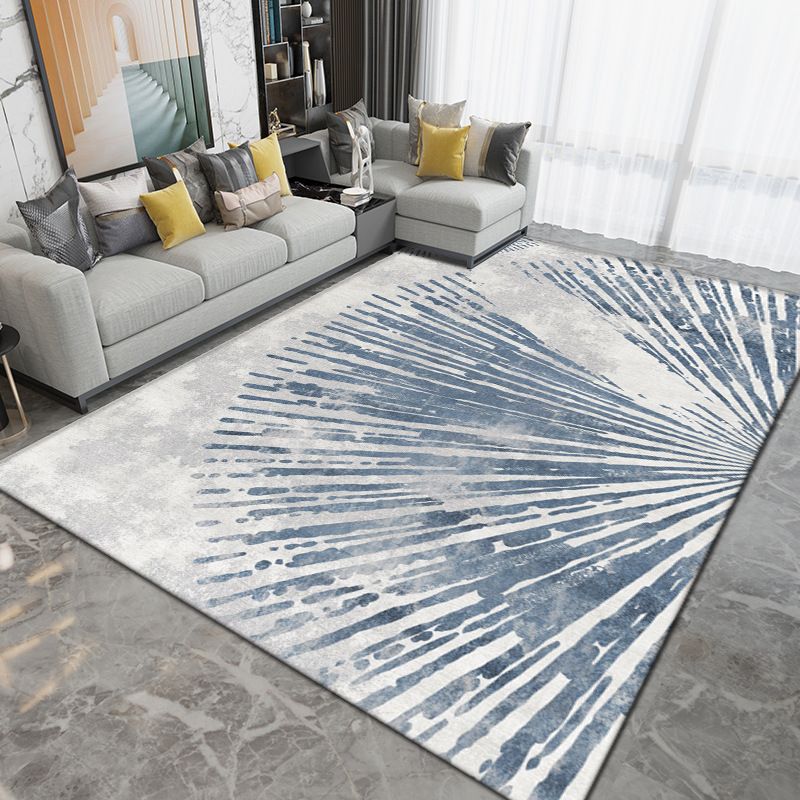 Grey Modern Rug Polyester Circle Rug Washable Rug for Drawing Room