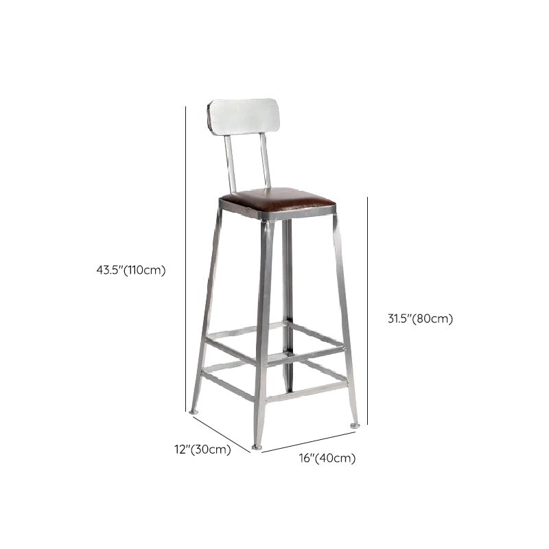 Industrial Iron Counter Height Stools Footrest Bar Stool for Indoor