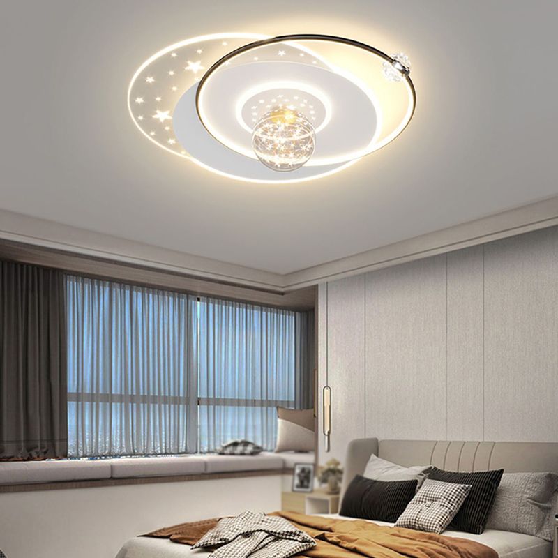 Geometric Shape Metal Flush Light Modern Style 5 Lights Flush Mount Fixture
