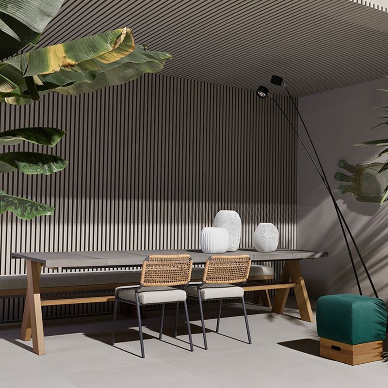 Modern Patio Dining Chair Set Metal Armless Dining Side Chair