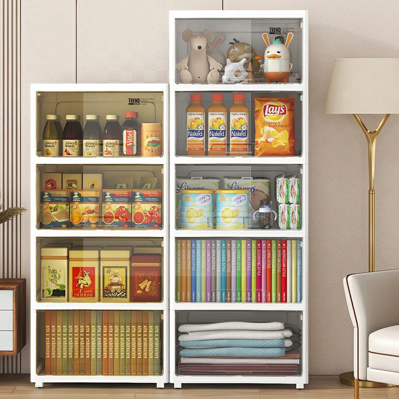 Contemporary Wardrobe Armoire with Legs Plastic Non-Hanging Armoire