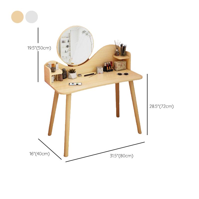 Contemporary 48.03" Height Wooden Dressing Table Mirror Make-up Vanity