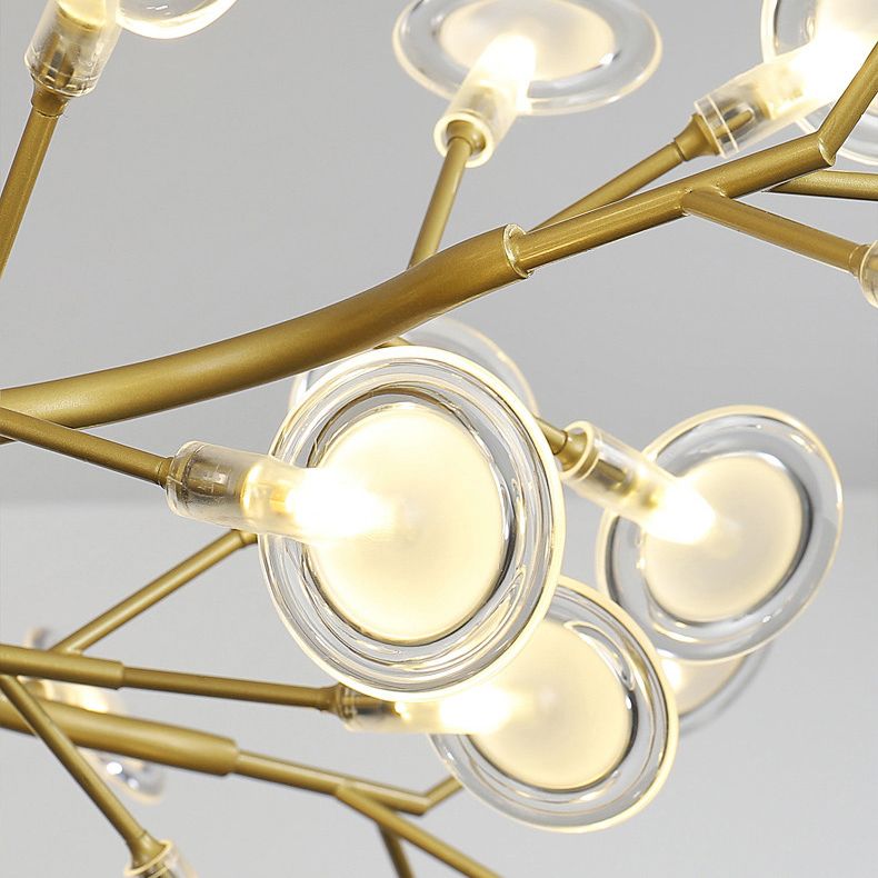 Metal Branch Shape Chandelier Nordic Style Fireflies Chandelier Lamp for Living Room