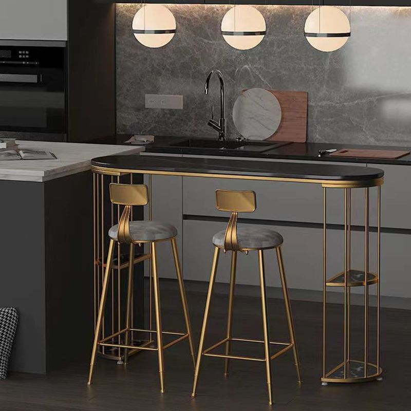 1/2/3 Pieces Table and Stool Set Modern Oval Bar Pub Table Set