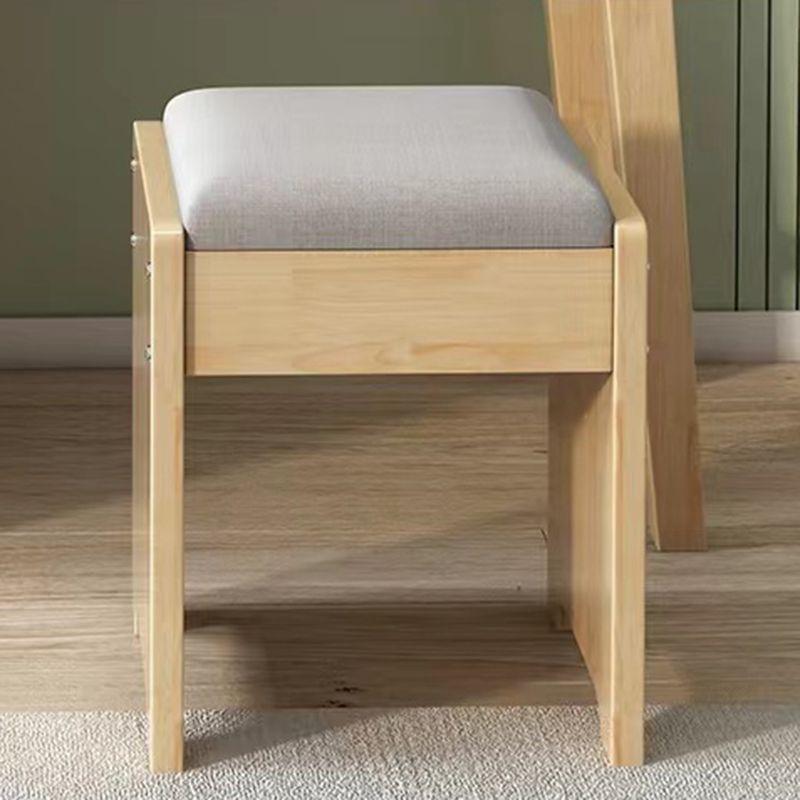 Mirror & 4 Drawers Makeup Vanity Nordic Solid Wood Dressing Table