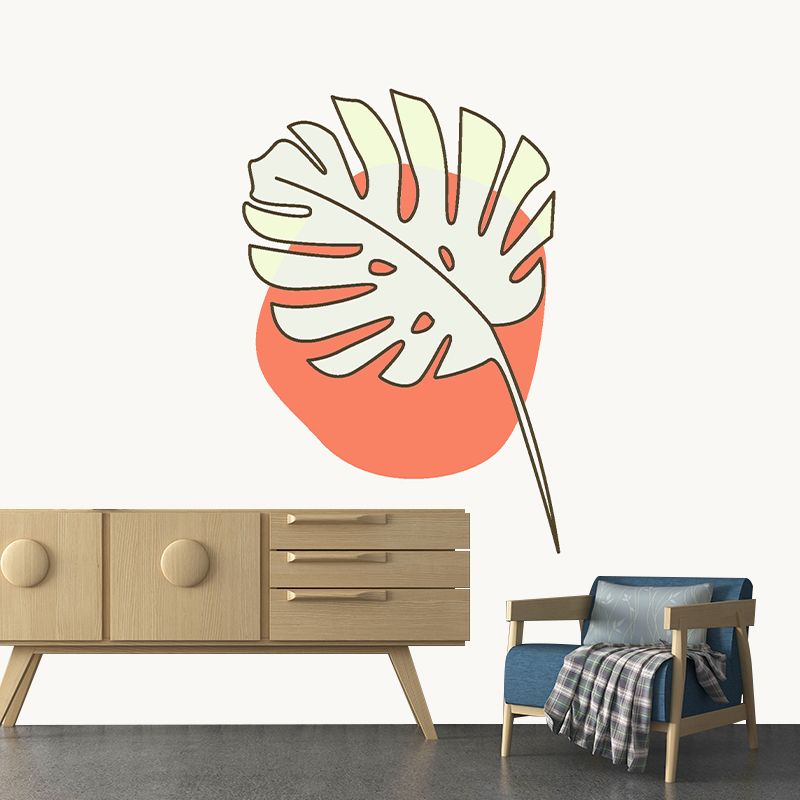 Tropical Plant Mural Wallpaper Environment Friendly Bedroom Wall Mural