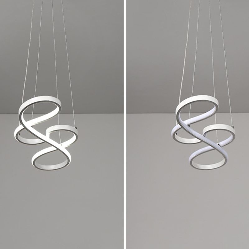 Pendante LED linéaire en silicone dans la lampe suspendue en aluminium à style concis moderne