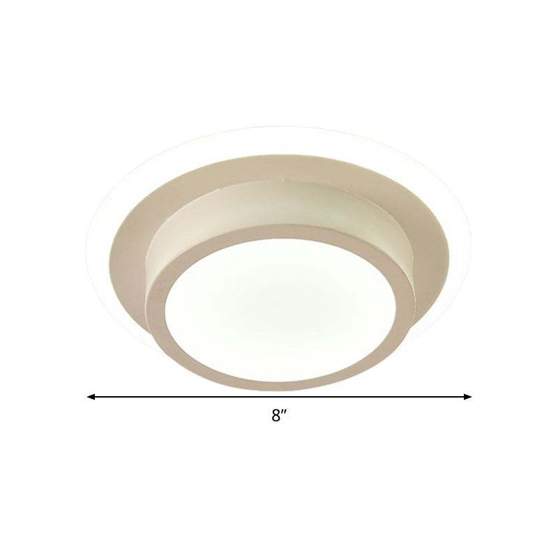 Mini lámpara de techo empotrada redonda/cuadrada, LED de metal contemporáneo, montaje empotrado en blanco/negro, luz blanca/cálida