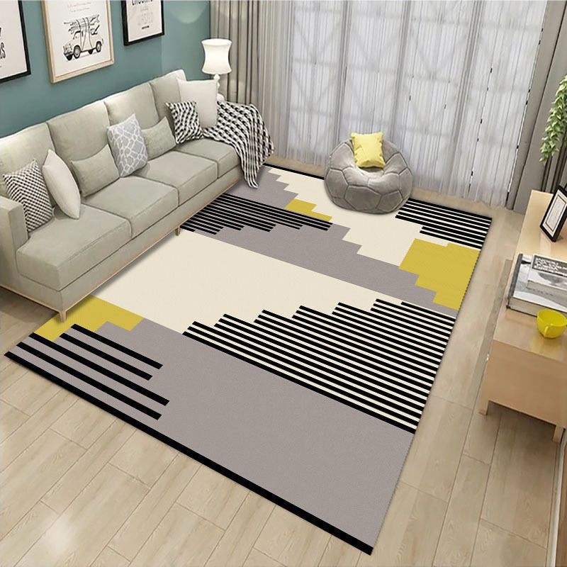 Calming Geo Printed Rug Multicolored Polyster Area Carpet Non-Slip Backing Stain-Resistant Area Rug for Living Room