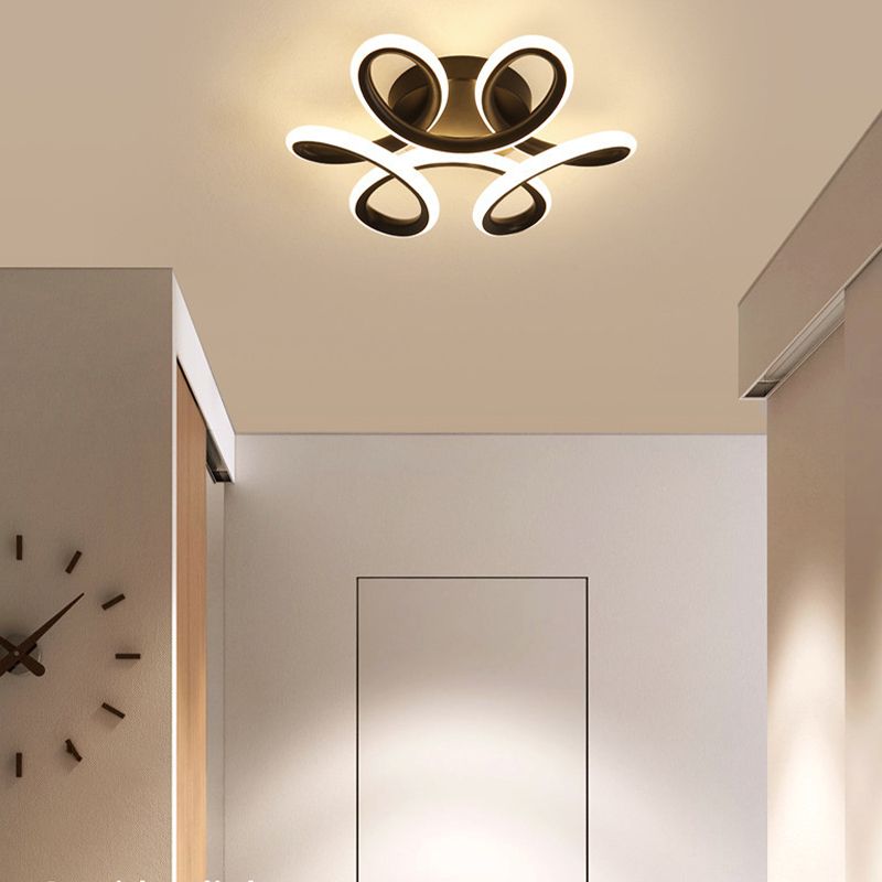 Modernism Flush Mount Lighting LED White/Black Ceiling Light for Hallway