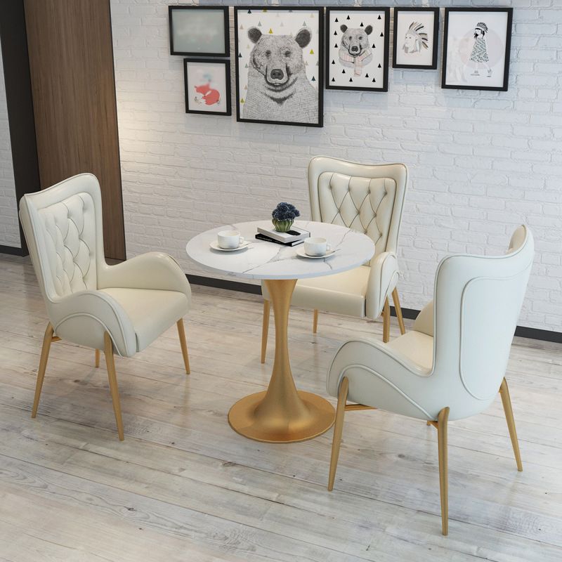 1/3/4/5 pezzi in metallo glam sala da pranzo set con tavolo rotondo set di dinette