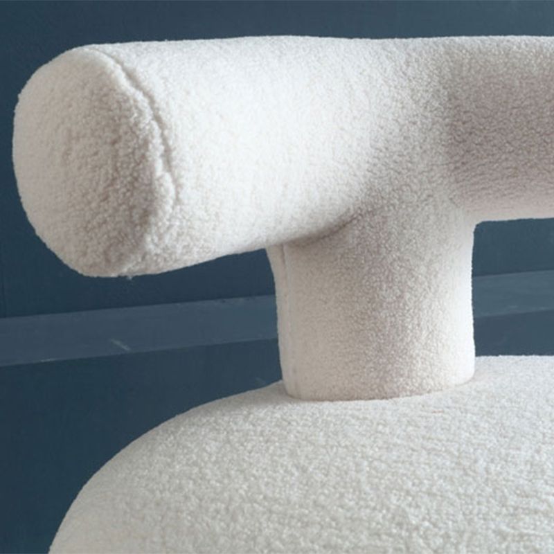 Armless Wool Chair Parsons Chair Fixed Back Chair for Living Room