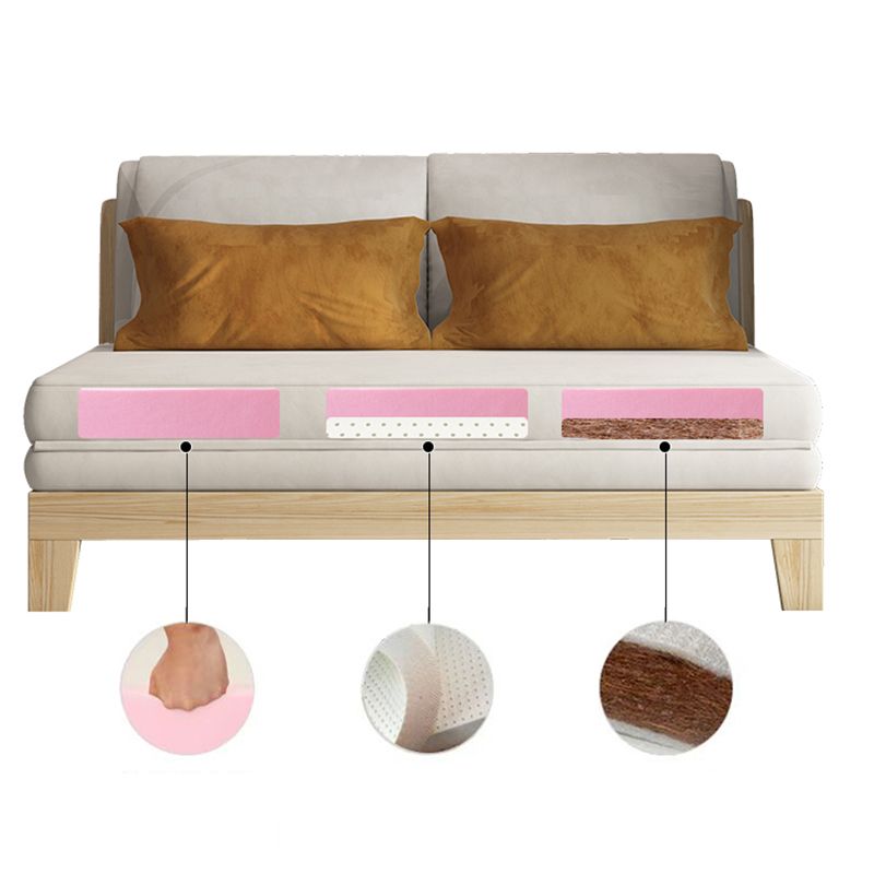 39" Wide Scandinavian Sleeper Sofa Futon White Wood Sleeper Sofa