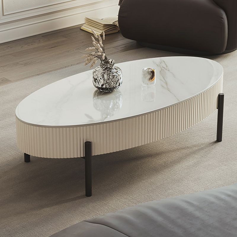 Glam 4 Legs Coffee Cocktail Table Slate Cocktail Table with Storage Drawers