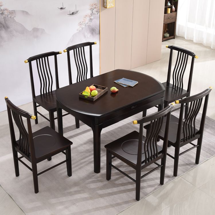 Solid Wood Dining Table Modern Extendable Furniture with 4 Legs for Home
