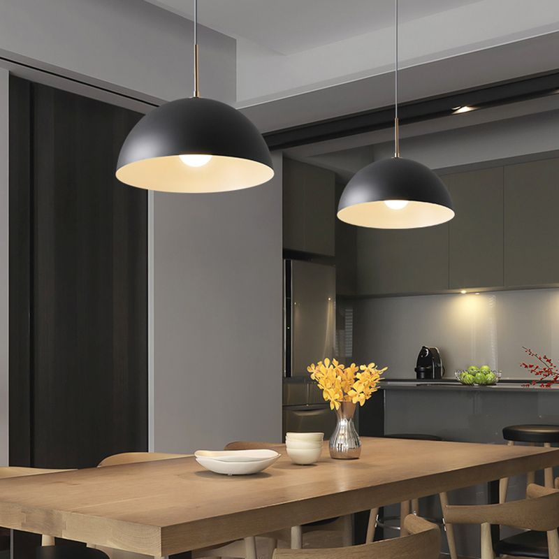 1 Light Metal Pendant Modern Simple Style Ceiling Hanging Light Fixture for Living Room