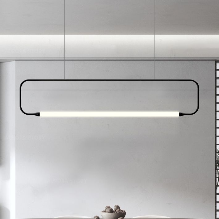 Moderner Stil Rechteck hängen Anhänger Leuchtmetall 1 Licht Anhängerleuchte