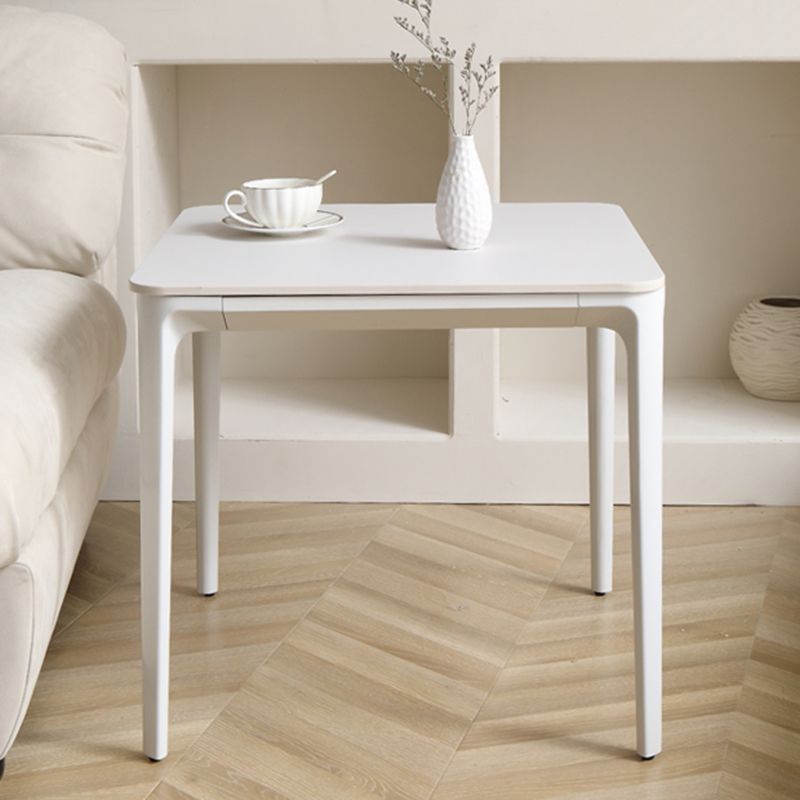 Modern Style 4 Legs White Metal Base Slate Rectangular Coffee Table for Living Room