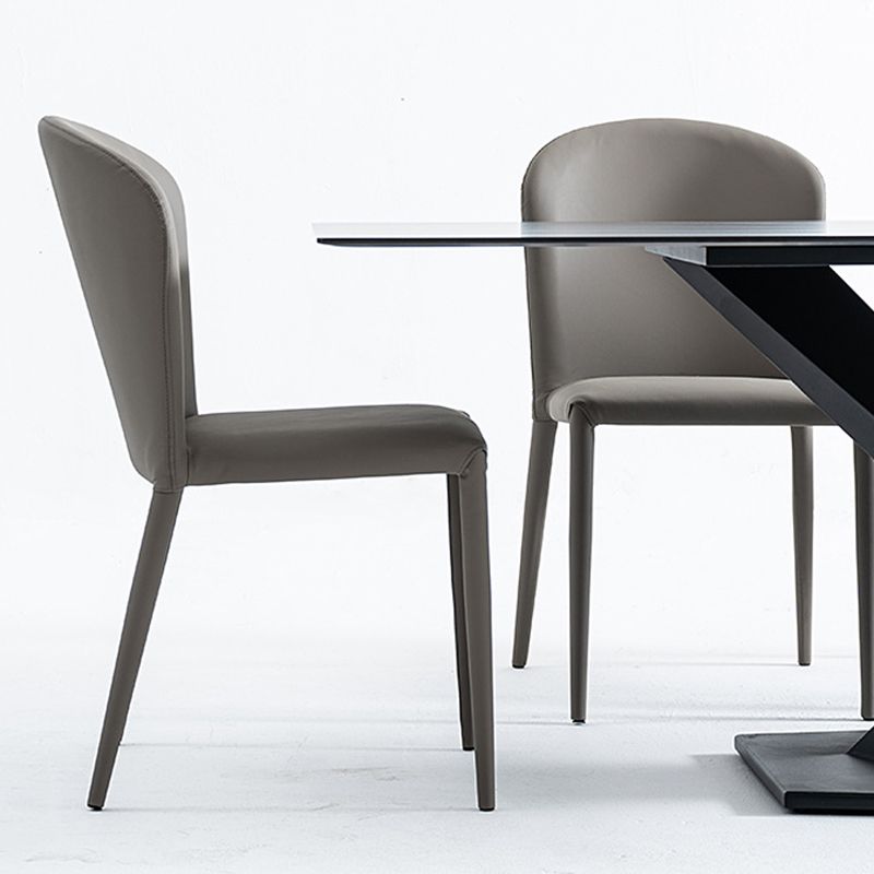 Faux Leather Kitchen Dining Armless Chair Upholstered Dining Chair