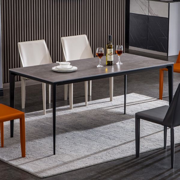 Sintered Stone Table for Restaurant Industrial Rectangle Dining Table with 4 Legs
