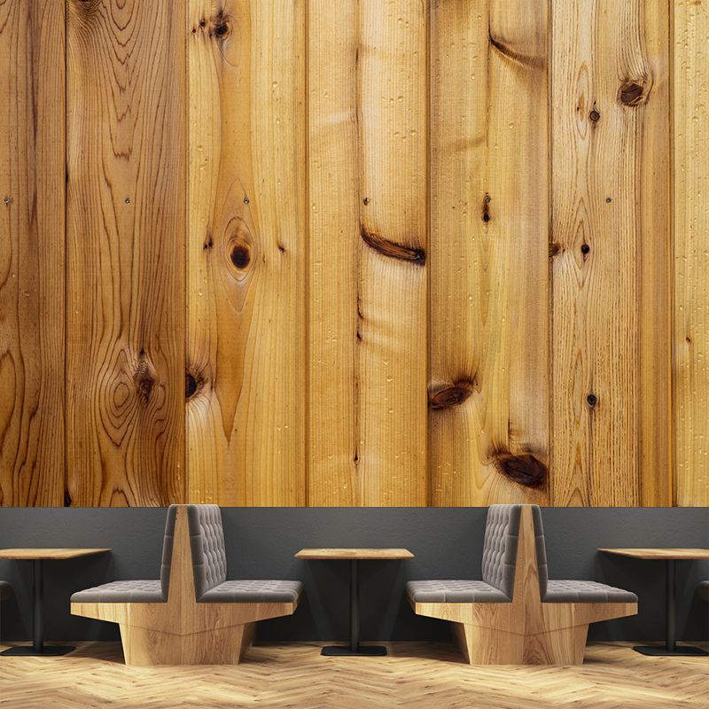 Wood Texture Resistant Mural Wallpaper Environment Friendly Sleeping Room Wall Mural