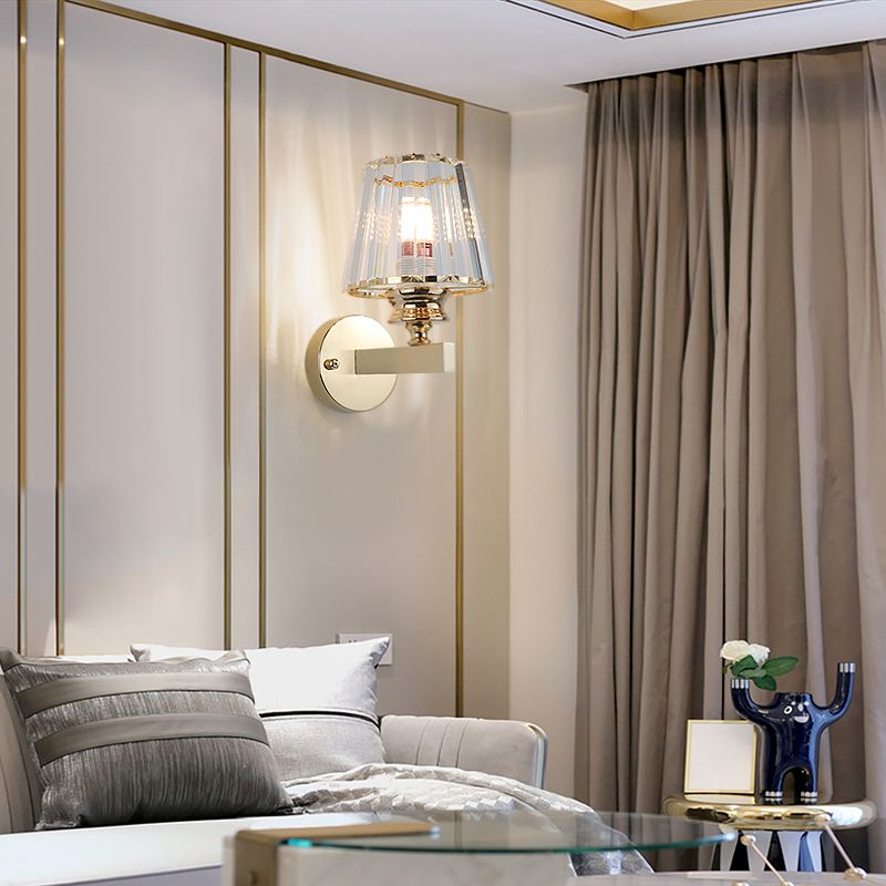Modern Style Wall Light Geometric 1 Light Wall Sconce with Crystal for Living Room