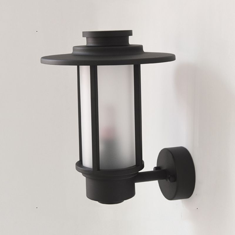 Retro Frosted Glass Shade Wall Light Geometric 1 Light Wall Sconce for Outdoors