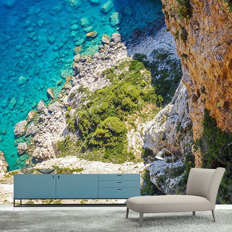 Contemporary Sea Wall Mural for Living Room Mildew Resistant Wall Covering