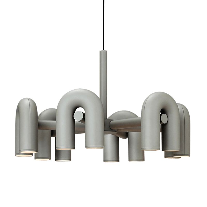 U Shaped LED Chandelier Light Art Deco Metal Living Room Suspended Lighting Fixture