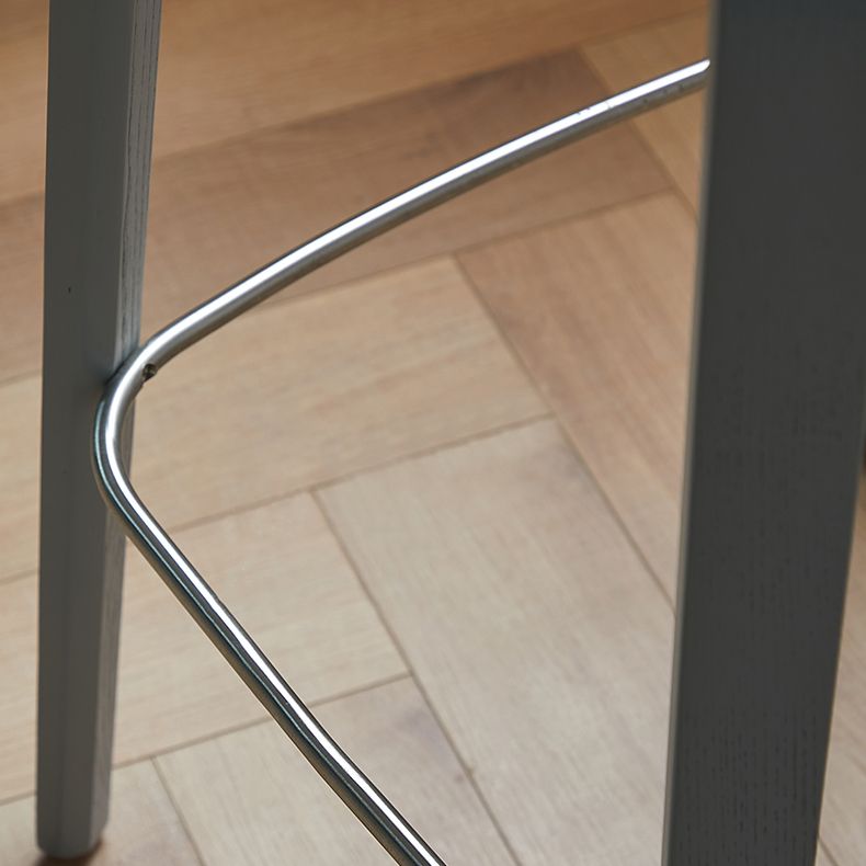 Contemporary Beech Wood Bar Stool Low Back Stool for Living Room