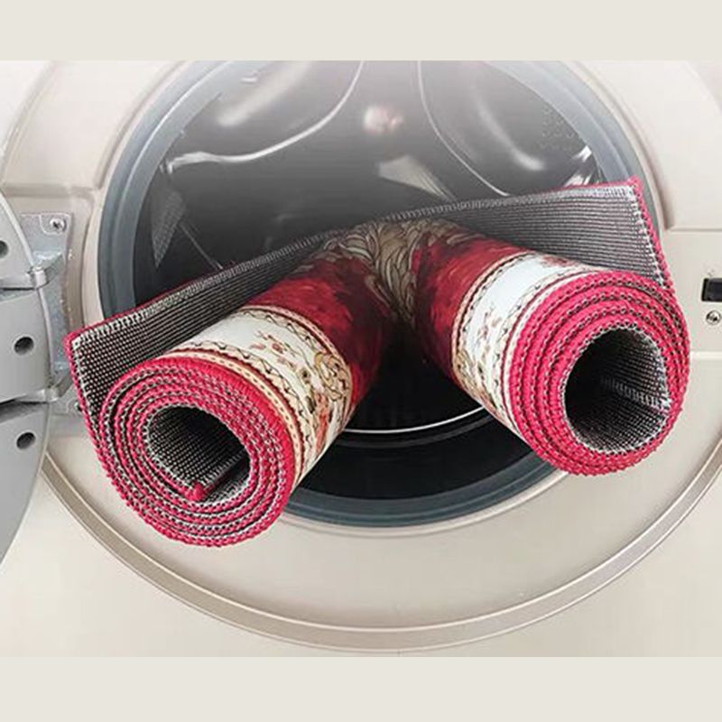 Blue Tone Luxury Area Rug Polyester European Print Rug Non-Slip Backing Indoor Rug for Living Room