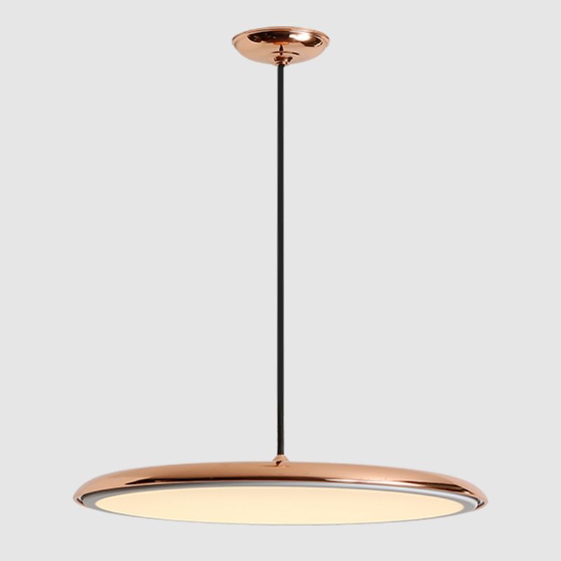 Rose Gold eigentijdse druppel hanger Slim 1-licht metalen plafondlicht voor eetkamer