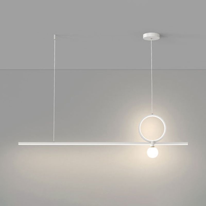 Linear Shape Metal Island Chandelier Modern Style 3 Lights Island Ceiling Light
