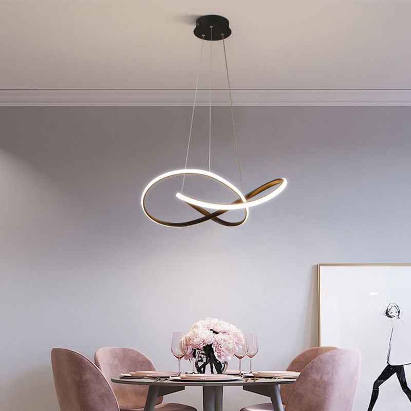 Estilo moderno forma espiral arenniier de metal 1 lámpara de lámpara de luz luz