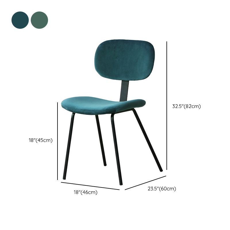 Contemporary Kitchen Side Chair Velvet Armless Dining Chairs