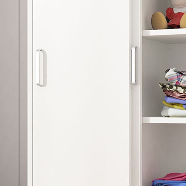 Manufactured Wood Kid's Wardrobe Contemporary White Kids Closet with Garment Rod
